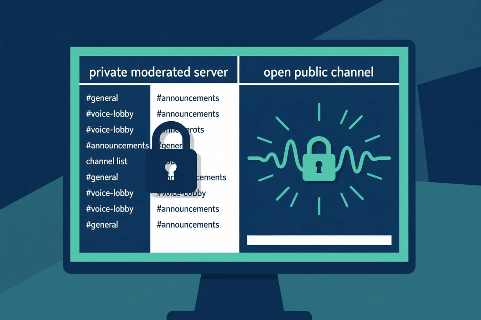 Salon vocal Discord : distinction entre serveurs publics et serveurs privés modérés pour ados