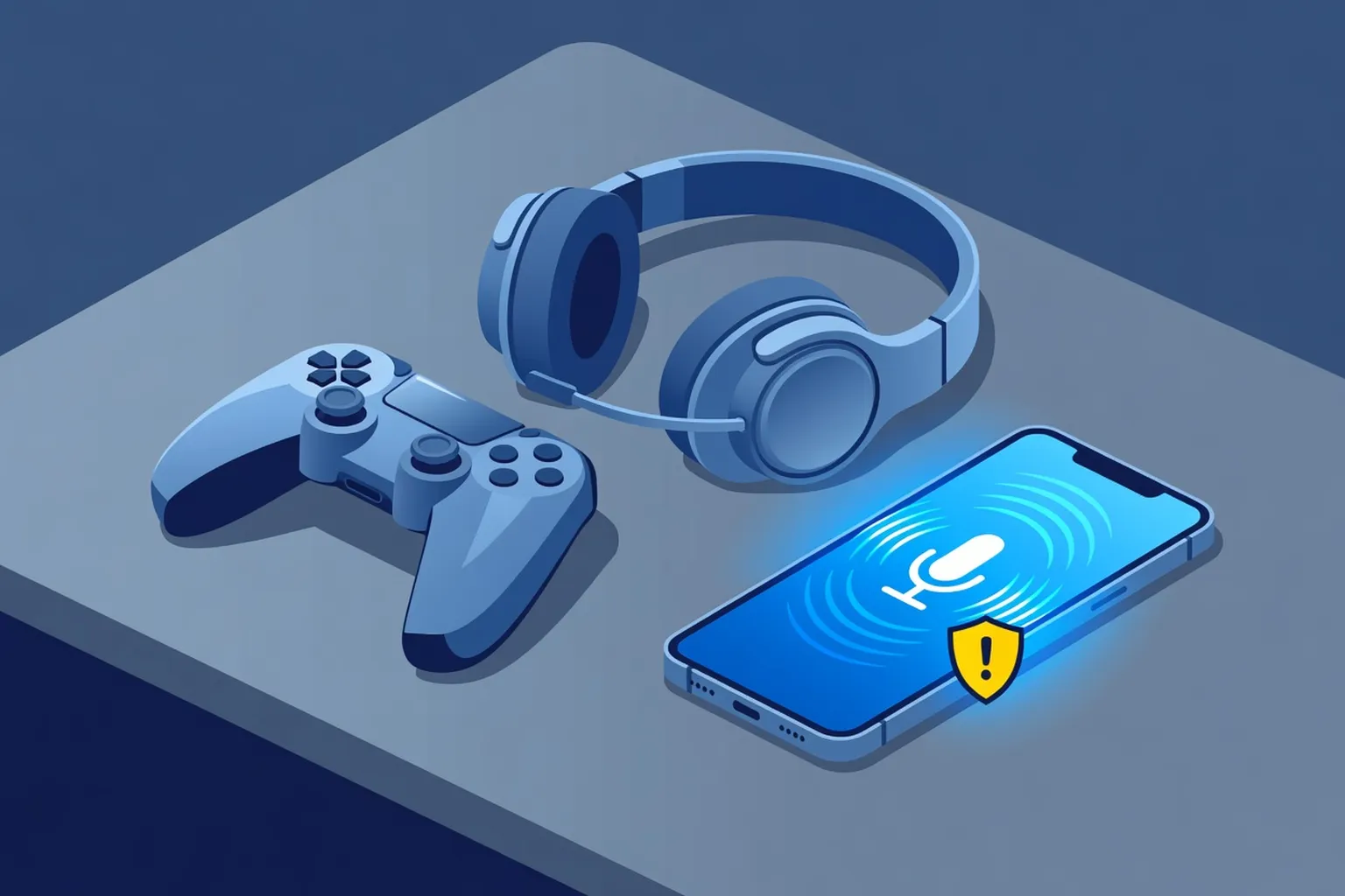 Adolescent en session de jeu vidéo avec casque micro, chat vocal Fortnite en arrière-plan